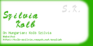 szilvia kolb business card